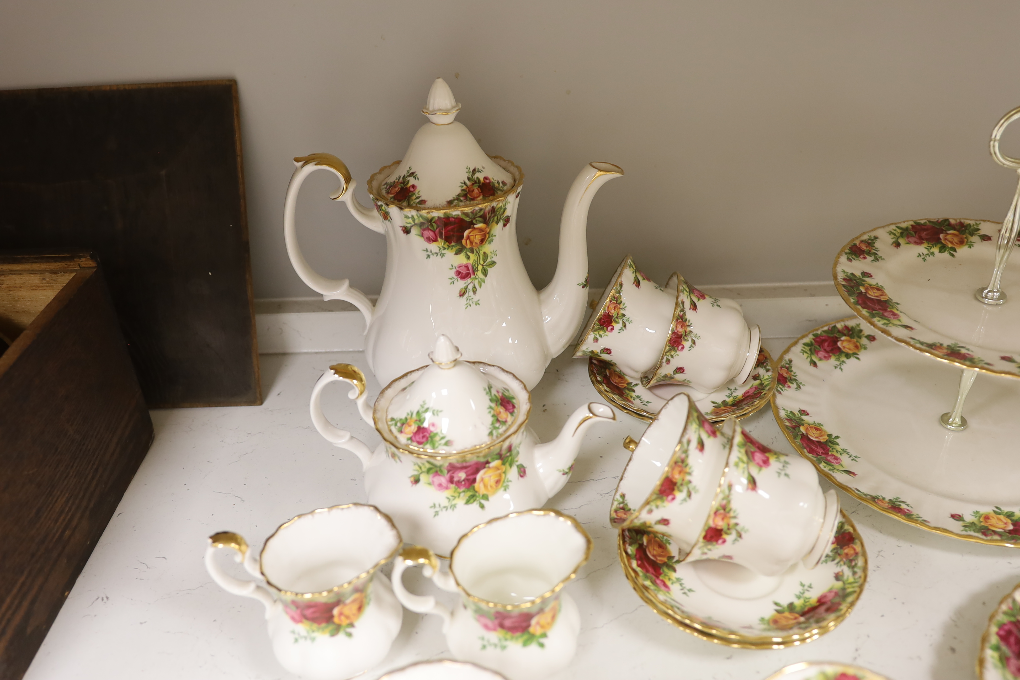 A Royal Albert Old Country Roses part tea and coffee service